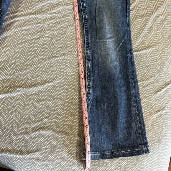 Miss Me Jeans Womens 30 Boot Bootcut Bling Embroidered Rhinestone Denim Stretch - Picture 5 of 10